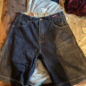 ecko unltd Men's Dark Indigo Carpenter solid Jean Shorts - Classic Utility Style